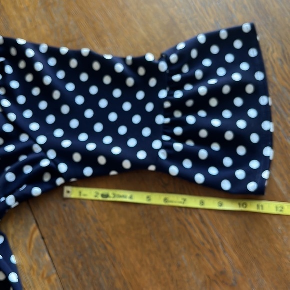 Green Envelope Los Angeles dress size 2X navy white polka dot flutter sleeve - Picture 11 of 13
